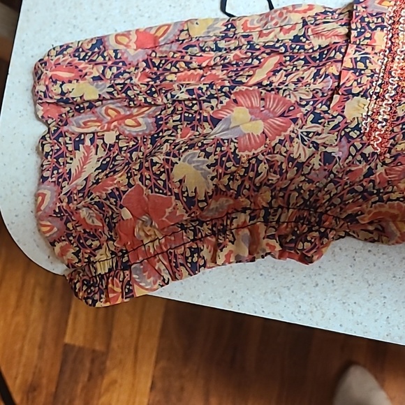 FREE PEOPLE GATEWAY FLORAL PRINT PLEATED MAXI DRESS SIZE L - Picture 10 of 11